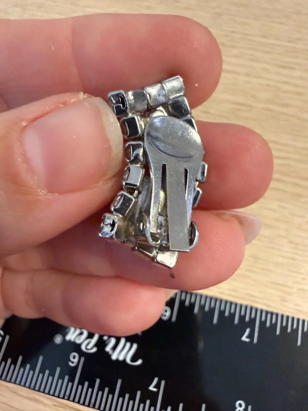Elegant Crystal Clip-On Earrings‎ - Silver Tone